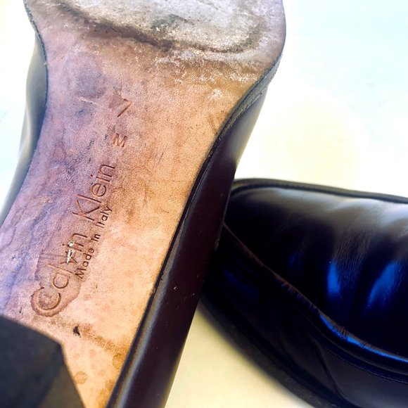Calvin Klein Brown Leather Classic Pump Vintage '96 with Box - Picture 12 of 13